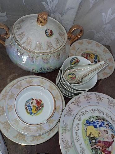 versace servis: Nahar dəsti, rəng - Qızılı, Farfor, Madonna, 6 nəfərlik, Çexiya — 4