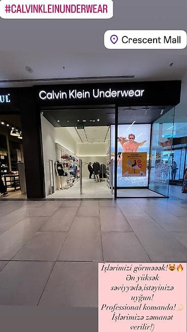 Ticarət mərkəzlərində mağaza vitrinlərinin quraşdırılması Crescent