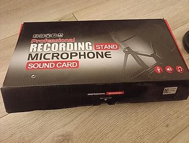 Professional Recording Stand Microphone + Sound Card dəsti Studiyada lalafo.az -da Professional Recording Stand Microphone + Sound Card dəsti Studiyada