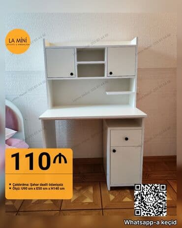 стол нержавейка: Kompüter masası, Yeni, Açılmayan, Laminat, Dördbucaq masa — 4