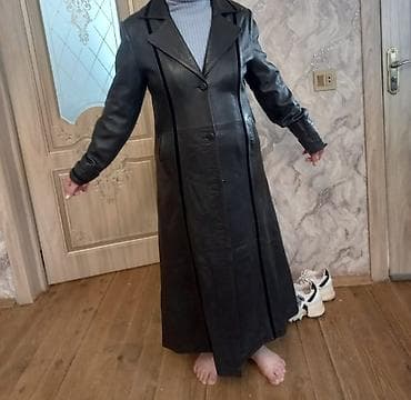 drap palto: - Məhsul: Uzun dəri palto - Rəng: Qara - Model: Klassik düz kəsim — 1