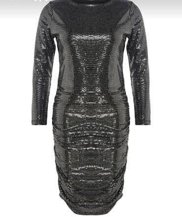 esger paltari: Böyuk beden arxasi dekolteli ziyafet paltari 48 razmerdi etketi — 7