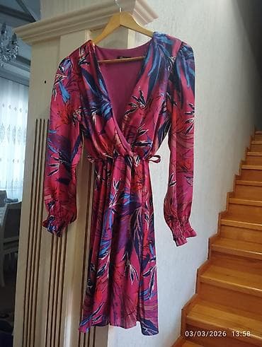 Qadın geyimi – çiçək naxışlı don - Model: kəmərli, sarafan tipli