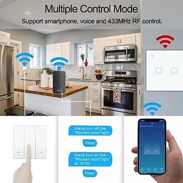 Tuya WiFi Elektriki Yandırıb Söndürmə Açarı 2 Düyməli Yeni — 4