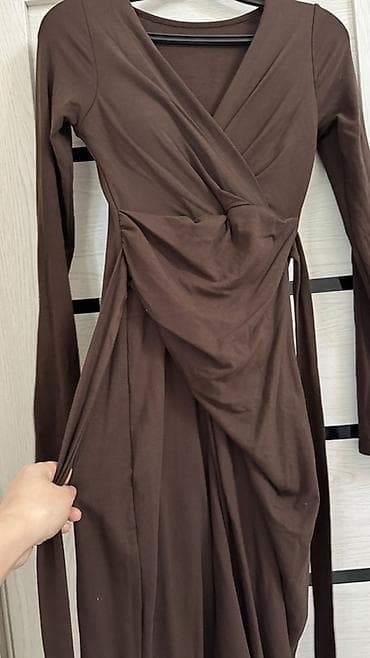 fasonlar 2023: Ölçü S/M Yenidir. 20 Azn 40 manata alınıb Qəhvəyi rəngli uzun don — 4