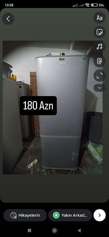 Soyuducu – ikiqat bölməli, boz/gümüşü rəng. Yuxarıda soyuducu lalafo.az -da Soyuducu – ikiqat bölməli, boz/gümüşü rəng. Yuxarıda soyuducu