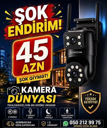 iphone x max: Təhlükəsixlik kamerası 📹 SZSINOCAM 2 Linzalı Wi-Fi Təhlükəsizlik — 1