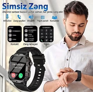 luc saatları: Yeni, Smart saat, Sensor ekran, rəng - Qara — 9
