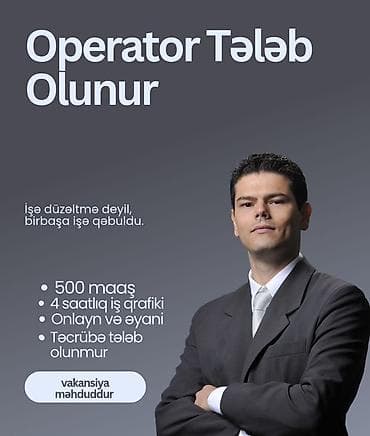 Təhsil, elm: Çağrı mərkəzi operatoru tələb olunur, İstənilən yaş, Təcrübəsiz — 1