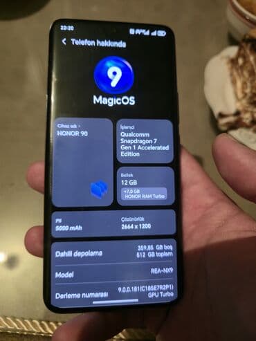 kontakt home note 7: Honor 90 Pro, 512 GB, rəng - Gümüşü, Barmaq izi — 9