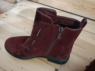 əsgər cəkməsi: Qadın botları – bordo rəng 37razbil teze kimid - Material: süet — 4