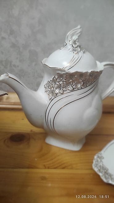 samovar cay: Çay dəsti, rəng - Ağ, Farfor — 2