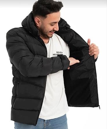 paxlava parca: Kişi üçün qara qış parka-kurtka - Rəng: qara, mat teksturalı - Kəsim — 3