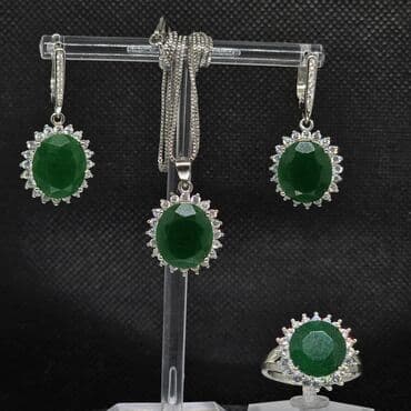 наборы из серебра с натуральными камнями: Dəstə daxildir: Üzük, Gümüş — 4