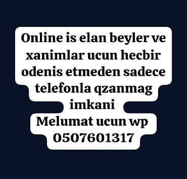 yas heddi olmayan is elanları: Çağrı mərkəzi operatoru tələb olunur, Yalnız qadınlar üçün, İstənilən yaş, Təcrübəsiz — 1