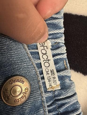 mavi don: Uşaq üçün iki ədəd cins şalvar dəsti 1) Açıq mavi karqo cins - Geniş — 4