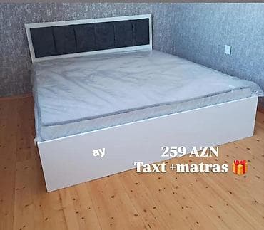 taxt satilir: Yeni, İkinəfərlik çarpayı, Bazasız, Matras ilə, Siyirməsiz, Azərbaycan — 6