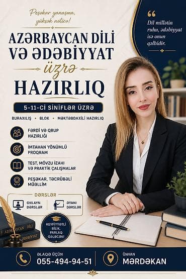 Repetitor, Ədəbiyyat, Azərbaycan dili, İmtahanlara hazırlıq lalafo.az -da Repetitor, Ədəbiyyat, Azərbaycan dili, İmtahanlara hazırlıq
