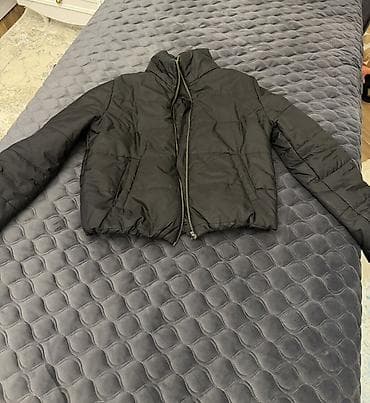 drap paltolar: Qadın üst geyimləri dəsti 1) Qara qısa bouklé palto - Tekstura — 5