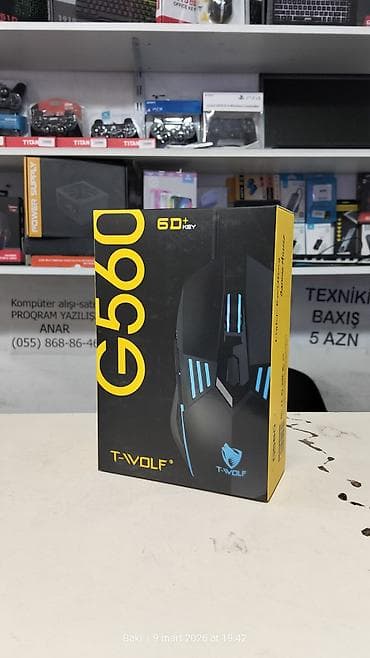 T-WOLF G560 oyun siçanı - 6D+ Key: 6 funksional düymə ilə rahat