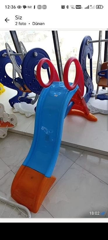 ucuz kravat: Uşaq sürüşkəni – ev və bağ üçün. - Rənglər: mavi sürüşmə səthi — 1