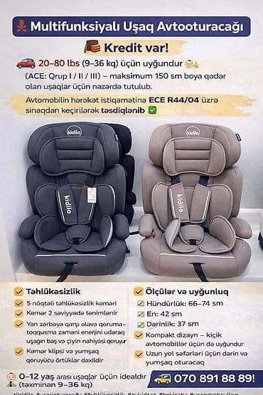 usag donu: 🚗 Multifunksiyalı Uşaq Avtooturacağı – 20-80 lbs (9-36 kq) üçün — 1