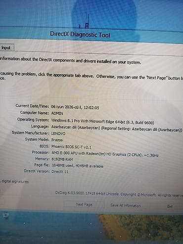 500gb hdd: Lenovo B575 (Ram 8,HDD 1TB) Xüsusiyyətlər: - Ekran: 15.6" (HD, mat) - — 6