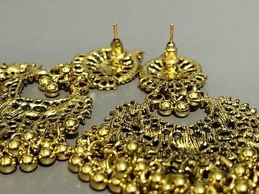 qizil sirqa: Məhsul: Şərq üslubunda asma sırğa dəsti - Rəng: Qızılı ton - Dizayn — 10