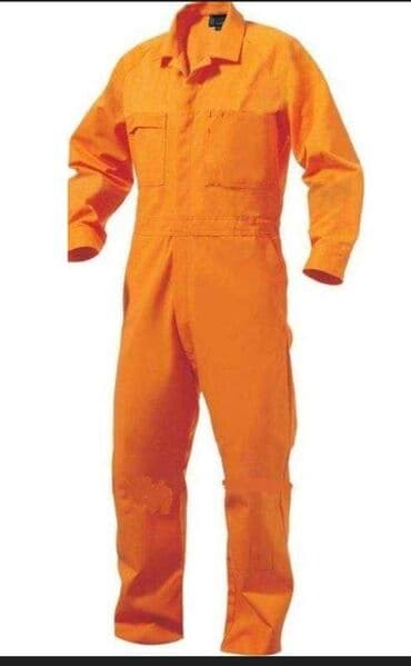 Narıncı rəngdə iş kombinezonu - Tam bədənlik dizayn: üst və şalvar