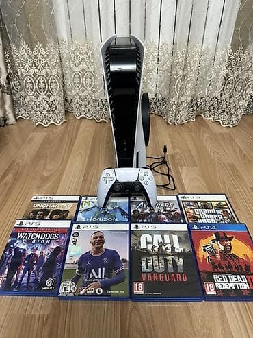 продать nintendo switch: PS5 disk version, 1 DualSence, oyunlarla bir yerde, aşaği danişmağ — 1