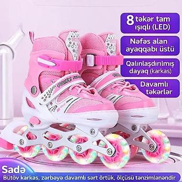 Uşaqlar üçün tənzimlənən inline konkis Ölçüləri:[29-33][34-38][39-42]