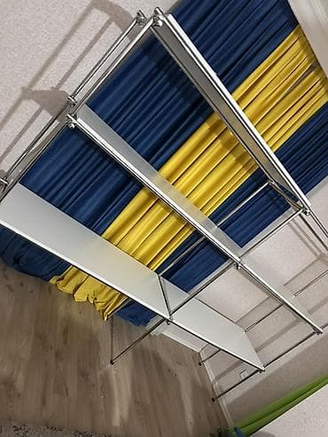 Полочные витрины: Modul tipli metal vitrin/rax sistemləri - Karkas: parlaq xrom örtüklü — 5