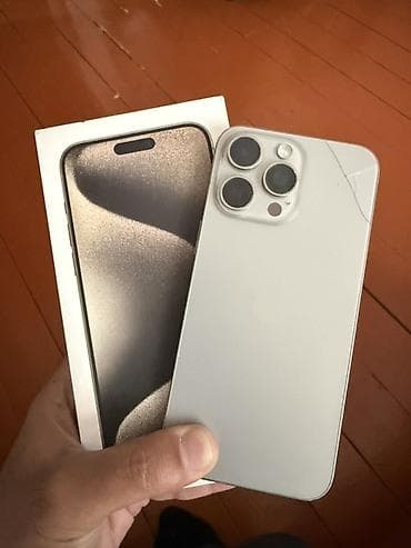 15 pro qiyməti: IPhone 15 Pro Max, Natural Titanium, Face ID — 1