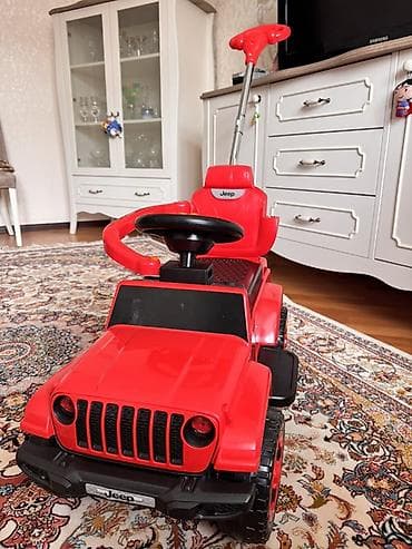 Uşaq yürütmə maşını – Jeep stilində, qırmızı rəng Xüsusiyyətlər: -