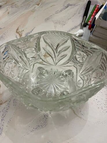 meyvə qurusu: Kəsimli şüşə meyvə qabı Xrustal konfet qabıRosiyyanindir xrustal — 2