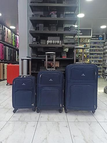 Çamadanlar: Səyahət çemodan dəsti – 3 ölçü, navy rəng Brend: PAULESDO — 1