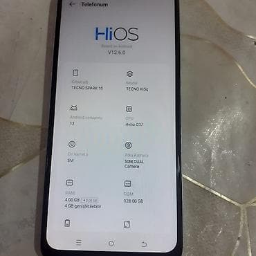 i̇phone 14 dubay: Tecno Spark 10 4G, 128 GB, rəng - Ağ — 1