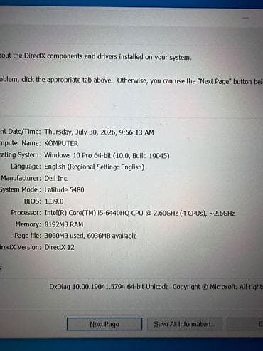 computer monitor: Dell Latitude noutbuk + RGB simli siçan + USB-C hub Texniki — 10
