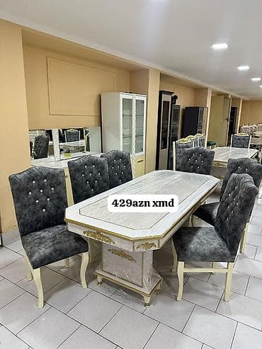 stul destleri: Qonaq otağı üçün, Açılmayan, Dördbucaq masa, 6 stul — 1