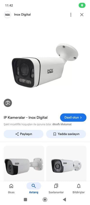 Məhsul: Videomüşahidə kameraları – Inox Digital və digər modellər
