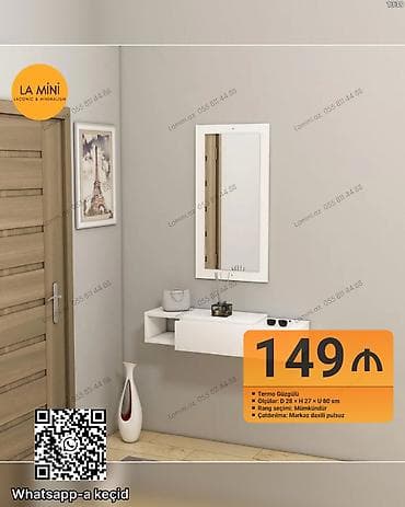 LA MiNi – Dəhliz üçün asılqan konsol və güzgü seti - Termo güzgülü -