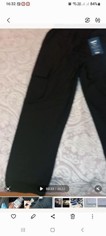 dini paltar: Qara rəngli kişi cargo şalvarı - Model: düz kəsim, cargo üslubu - — 4