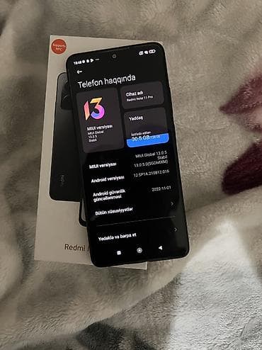 telfonlar yeni: Redmi Note 11 Pro, 128 GB, rəng - Qara, Barmaq izi, Face ID — 2