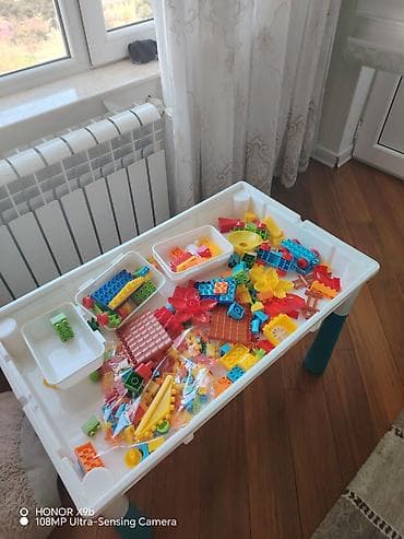 slova od drveta: Uşaq üçün çoxfunksiyalı konstruksiya masası və stul dəsti - Dəst — 1