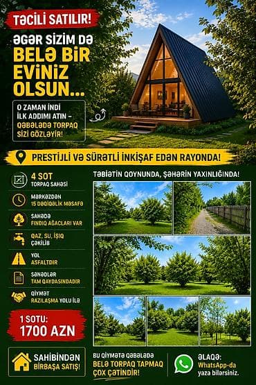 xacmazda torpaq satışı: 4 sot, Tikinti, Mülkiyyətçi, Kupça (Çıxarış) — 1