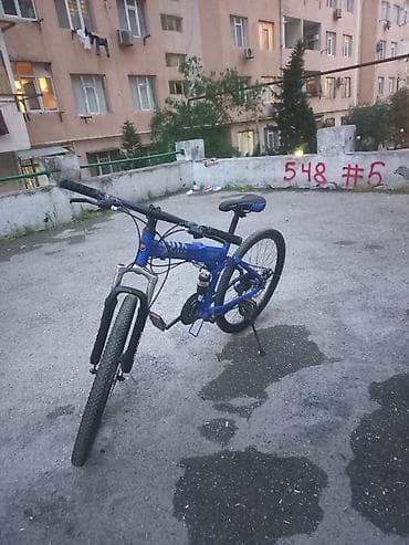 meiredi bike: Velosiped – dağ/şosse tipli, mavi rəng Xüsusiyyətlər: - Tam asqılı — 1