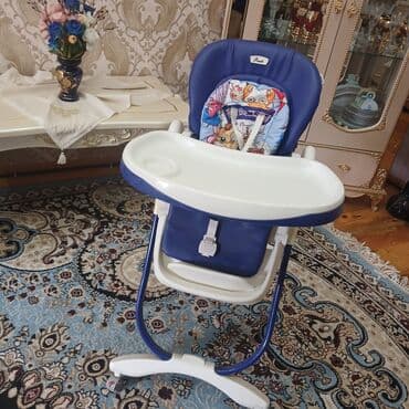 столик для автокресла: Uşaq üçün yemək stulu - Rəng: göy-ağ - Yumşaq, rahat kürsü hissəsi; — 3