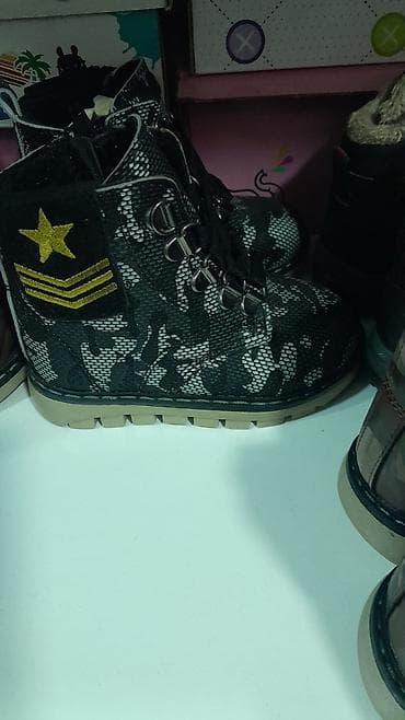 Çəkmələr: Uşaq hərbi üslubda qış çəkmələri - Model: bağcıqlı, yan hissədə — 3