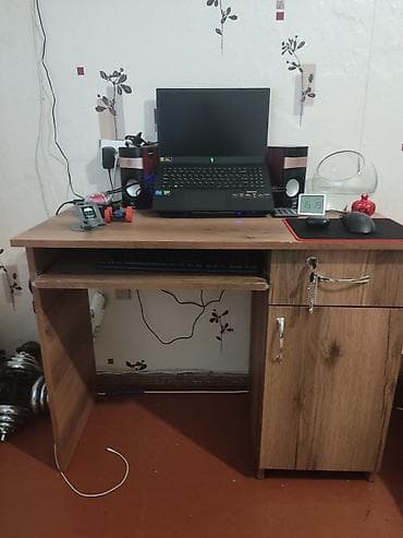 Düz masa, Polkalı, Siyirməli, Teksturalı laminat, Zəmanətsiz, Kredit yoxdur — 2