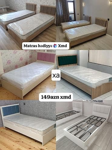 ucuz taxt kravat: Tək nəfərlik çarpayı modeli. Müasir və sadə dizayna malikdir, yumşaq — 1